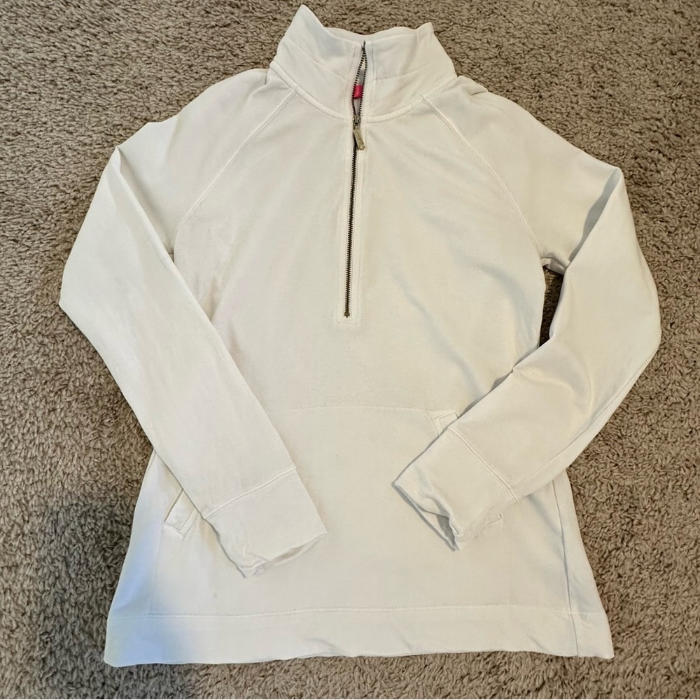 Lilly Pulitzer women’s White skipper popover 1/2 zip pullover top XS